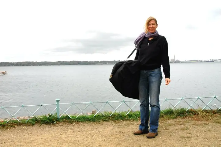 Unterwegs mit dem Massagestuhl.